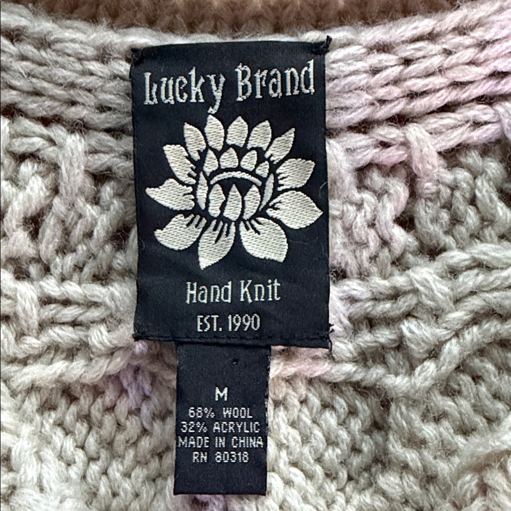 Lucky Brand Cable Knit Cardigan in Cream - Picture 3 of 3